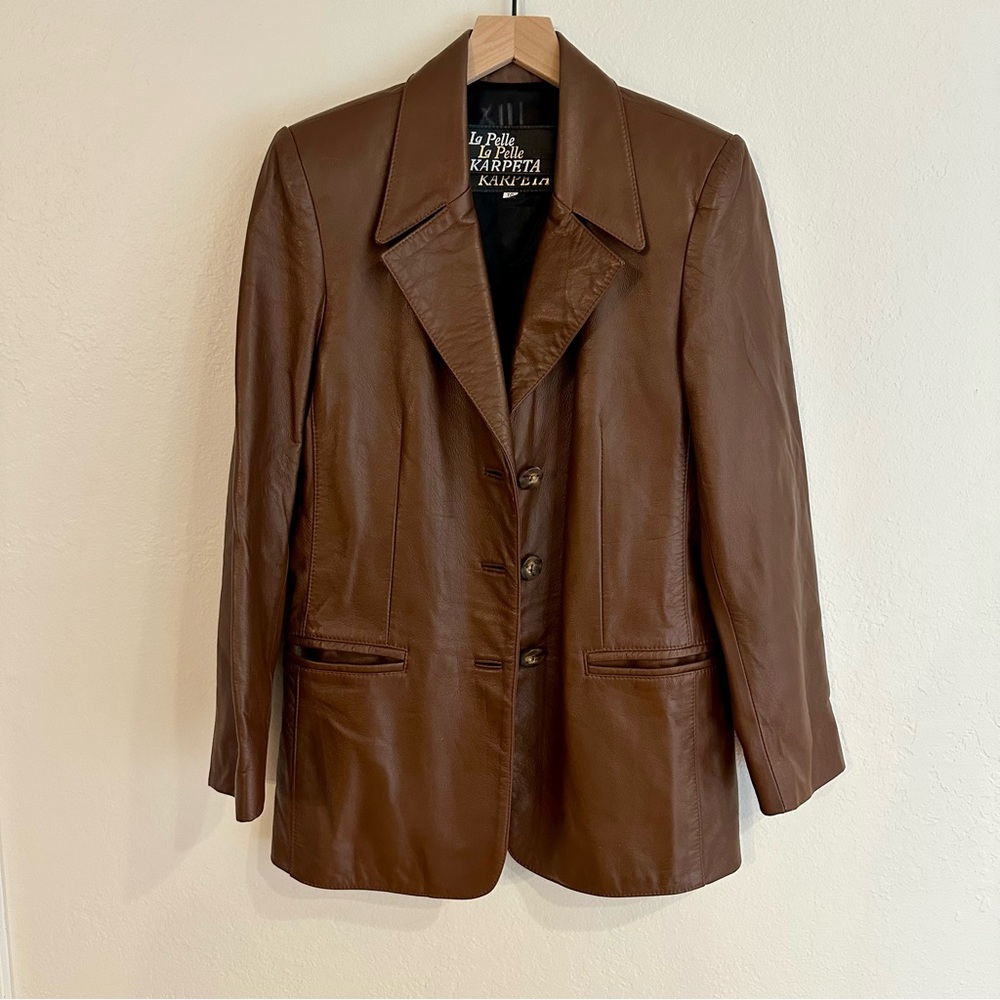 La Pelle Karpeta Brown Leather Jacket Vintage